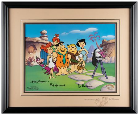 Lot #453 The Flintstones: Bill Hanna, Joe Barbera, and Bob Singer Signed Limited Edition Cel - Image 1