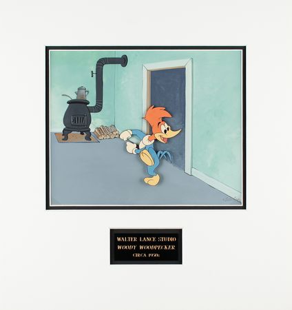 Lot #480 Woody Woodpecker production cel and master production background from The Woody Woodpecker Show Production Cel - Image 1