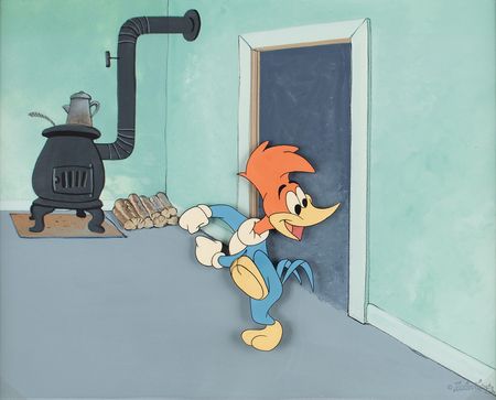 Lot #480 Woody Woodpecker production cel and master production background from The Woody Woodpecker Show Production Cel - Image 2