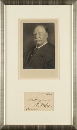 Lot #58 William H. Taft Signed White House Card as President - Image 1