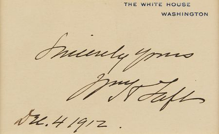 Lot #58 William H. Taft Signed White House Card as President - Image 2