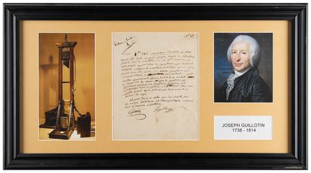 Lot #90 Joseph Guillotin: Unusual 1811 Guillotin medical report on 