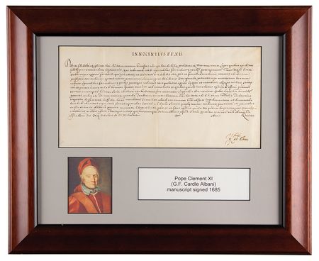 Lot #106 Pope Clement XI Document Signed - Image 1