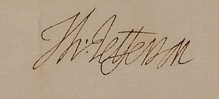 Lot #6 Thomas Jefferson: Granting a pension to an artillery officer 