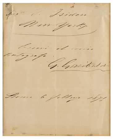Lot #184 Giuseppe Garibaldi Signature - Image 2