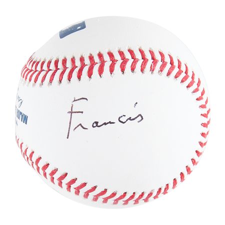 Lot #107 Pope Francis Signed Baseball - Image 1