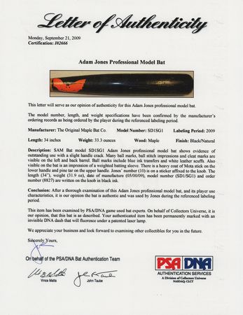 Lot #826 Adam Jones Game-Used Baseball Bat - Image 3
