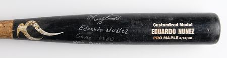 Lot #837 Eduardo Nunez Signed and Game-Used Baseball Bat - Image 1