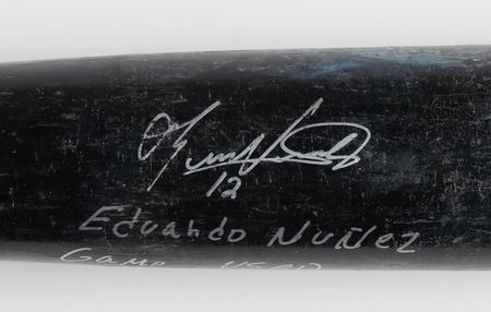 Lot #837 Eduardo Nunez Signed and Game-Used Baseball Bat - Image 2