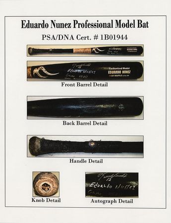 Lot #837 Eduardo Nunez Signed and Game-Used Baseball Bat - Image 7