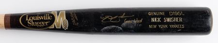 Lot #849 Nick Swisher Signed and Game-Used Baseball Bat - Image 1