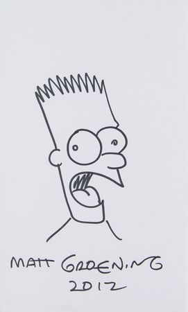 Lot #461 Matt Groening Signed Sketch in Book - Image 2