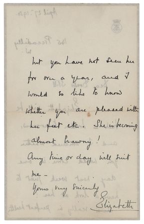 Lot #114 Elizabeth, Queen Mother Autograph Letter Signed - Image 2