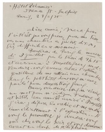 Lot #418 Joan Miro Autograph Letter Signed - Image 1