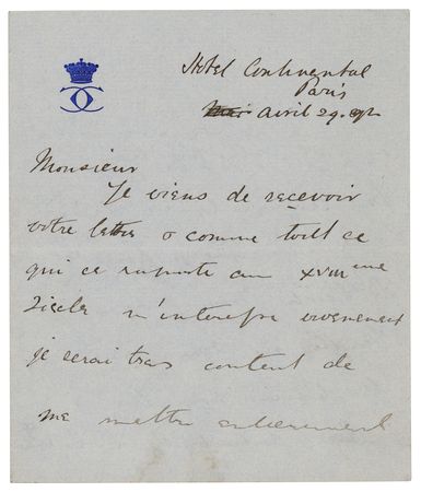 Lot #121 Lord Carnarvon Autograph Letter Signed - Image 1