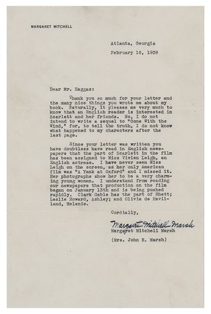 Lot #492 Margaret Mitchell: 