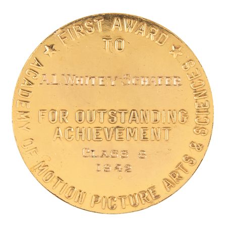 Lot #666 Academy Award Still Photography Medal: Whitey Schafer (1942) - Image 2