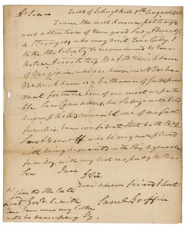 Lot #345 Samuel Griffin Autograph Letter Signed - Image 1