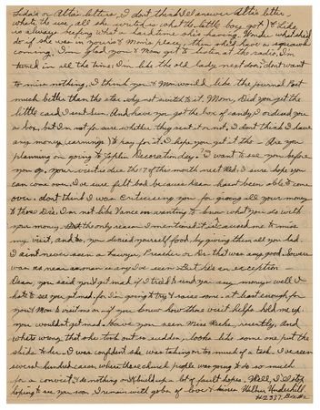 Lot #298 Wilbur Underhill, Jr. Autograph Letter Signed from Prison - Image 2