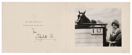 Lot #175 Elizabeth, Queen Mother Signed Christmas Card from 1964 - Image 1