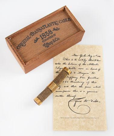 Lot #89 Cyrus W. Field: Transatlantic Telegraph Cable Relic by Tiffany's Group Lot - Image 1