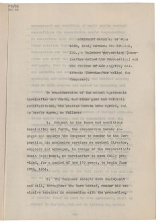 Lot #687 Max Steiner Document Signed - Image 2