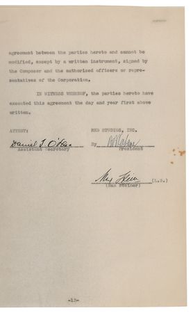 Lot #687 Max Steiner Document Signed - Image 4