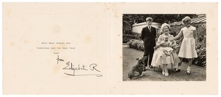Lot #176 Elizabeth, Queen Mother Signed Christmas Card from 1960 - Image 1