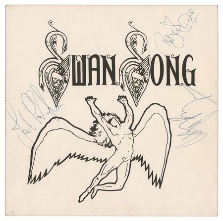 Lot #590 Led Zeppelin Signed Album and Swan Song Display - Image 1