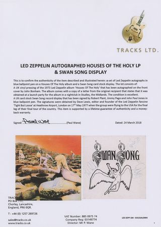 Lot #590 Led Zeppelin Signed Album and Swan Song Display - Image 3