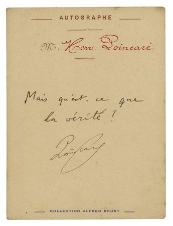 Lot #269 Henri Poincare Autograph Quote Signed