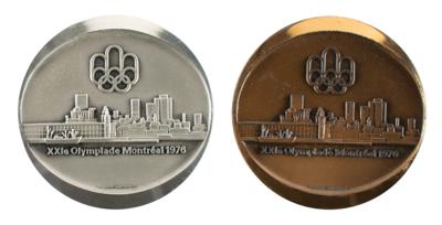 Lot #4283 Montreal 1976 Summer Olympics Silver and Bronze Medallions - Image 1