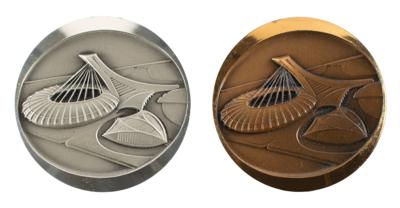 Lot #4283 Montreal 1976 Summer Olympics Silver and Bronze Medallions - Image 2