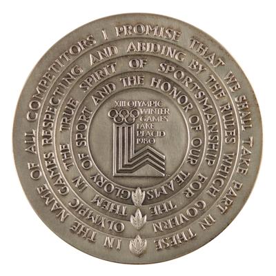 Lot #4100 Lake Placid 1980 Winter Olympics Nickel-Silver Participation Medal - Image 2
