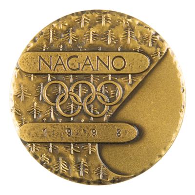 Lot #4110 Nagano 1998 Winter Olympics Bronze Participation Medal - Image 1