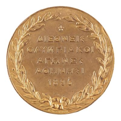 Lot #4076 Athens 1896 Olympics Gilt Bronze Participation Medal - Image 2