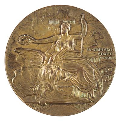 Lot #4079 Athens 1906 Intercalated Olympics Gilt Bronze Participation Medal - Image 1