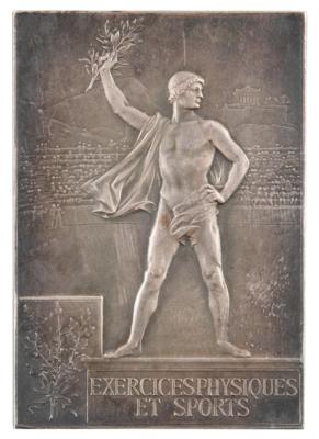 Lot #4043 Paris 1900 Olympics Silvered Bronze Winner's Medal for Physical Exercises - Image 2
