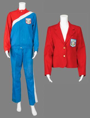 Lot #4292 Diane Moyer's Los Angeles 1984 Summer Olympics Opening Ceremony Uniform and National Tribute Tour Red Blazer - Image 1