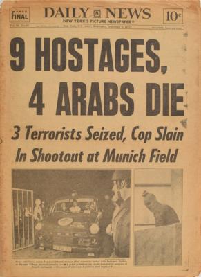 Lot #4281 New York Daily News 1972: Munich Olympic Hostages - Image 1