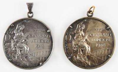 Lot #4054 London 1948 Summer Olympics Gold and Silver Winner's Medals - Image 2