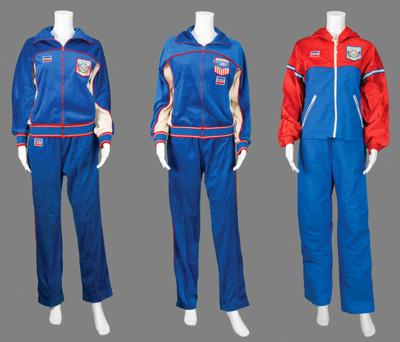 Lot #4293 Diane Moyer's Los Angeles 1984 Summer Olympics (3) Team USA Warm-Up Uniforms - Image 1
