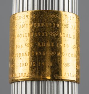 Lot #4050 Hal Haig Prieste's Antwerp 1920 Summer Olympics Bronze Winner's Medal and Participation Medal, and Atlanta 1996 Summer Olympics Torch - Image 9