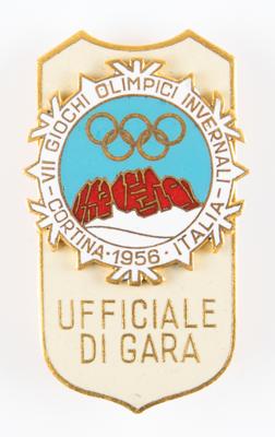 Lot #4170 Cortina 1956 Winter Olympics Match Official Badge - Image 1