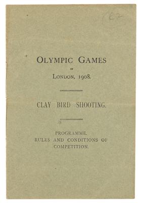 Lot #4228 London 1908 Olympics Program for Clay Pigeon Shooting - Image 1