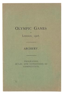 Lot #4229 London 1908 Olympics Program for Archery - Image 1