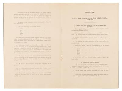 Lot #4229 London 1908 Olympics Program for Archery - Image 3