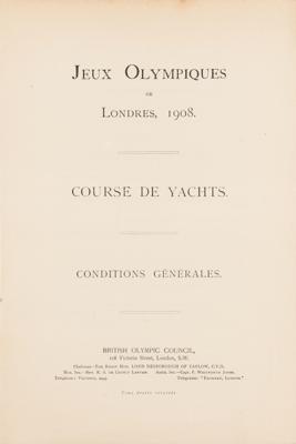 Lot #4230 London 1908 Olympics Program for Yachting - Image 2