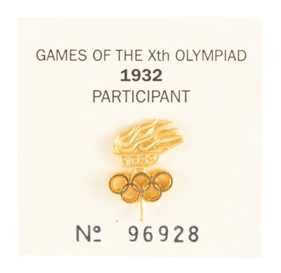 Lot #4193 Los Angeles 1932 Summer Olympics IOC Participation Pin - Image 1