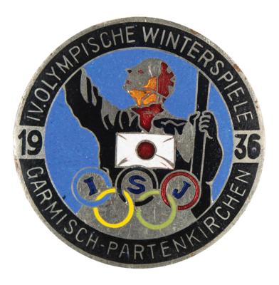 Lot #4190 Garmisch 1936 Winter Olympics Japan NOC Pin - Image 1